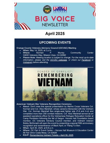 Big Voice Newsletter - April 2025 pg1